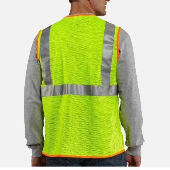 Carhartt 100501 Class 2 High-Visibility Vest Men's Size M Bright Lime New - Picture 2 of 2